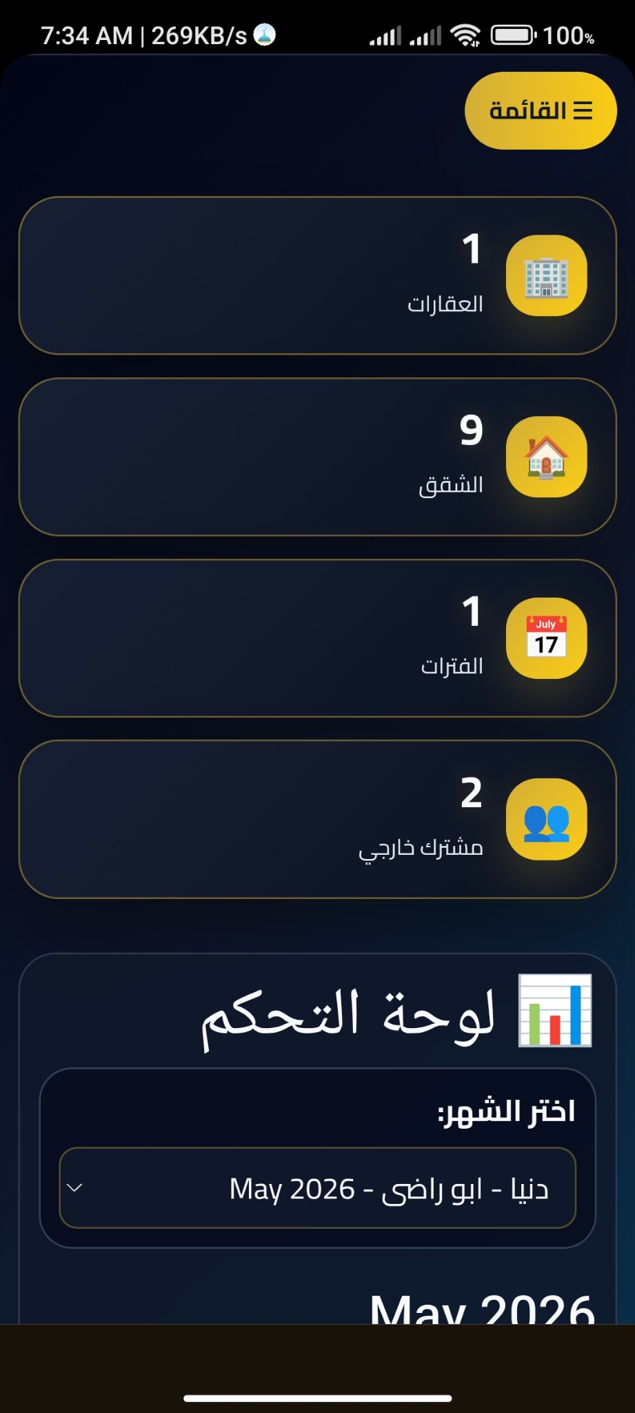 الشقق والسكان